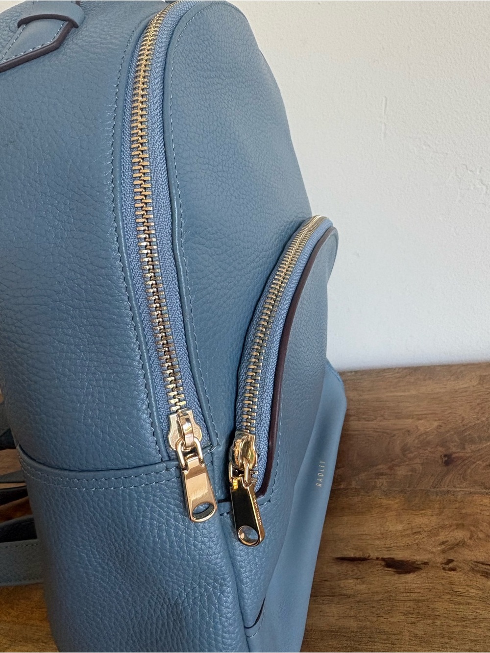 Radley Blue Pebbled Leather Mini Backpack - Picture 12 of 13
